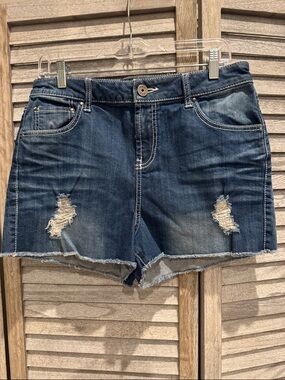 S & P Distressed Dark Blue Denim Women’s Shorts pre owned